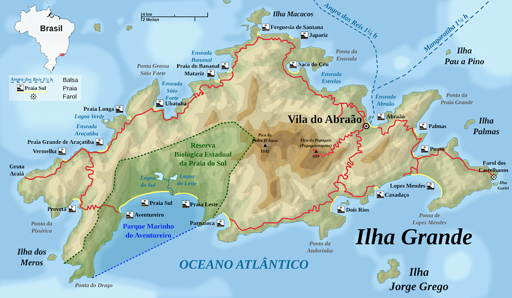 mapa Ilha Grande topographic Wiki mini