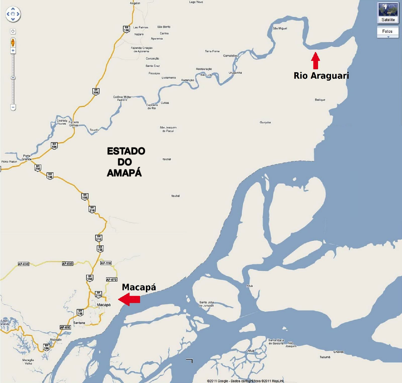 mapa amapa rio araguari